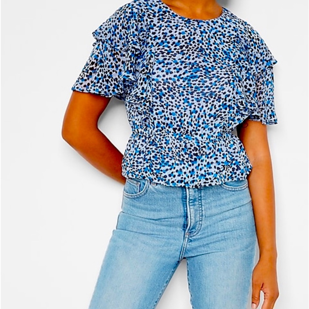 Leopard Print Tier Blouse